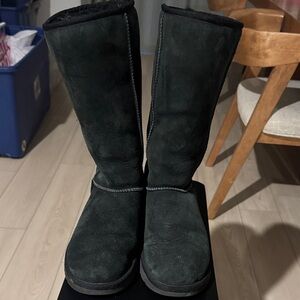 UGG Black Suede Tall Boots
